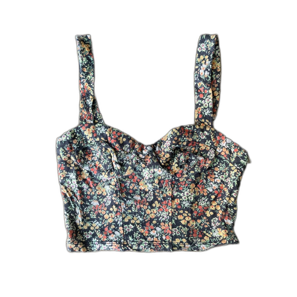 Pins and Needles Urban Outfitters Floral Corset Crop Top XS Cottagecore